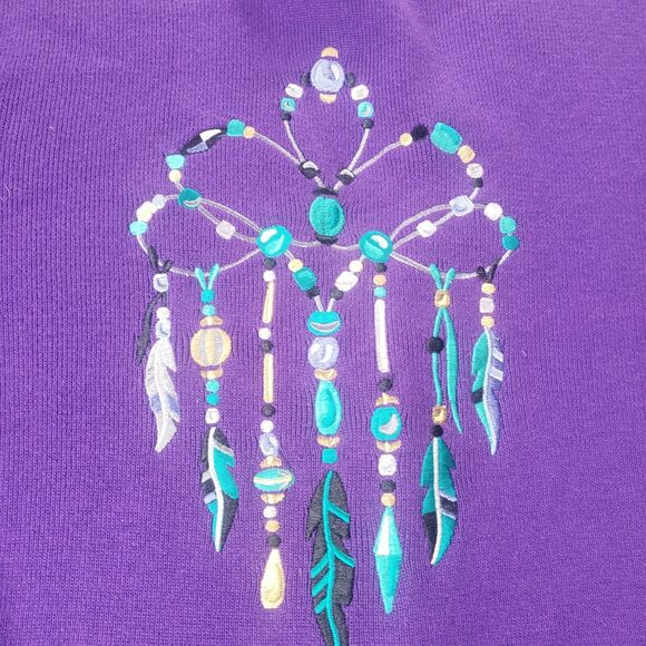BOB MACKIE Wearable Art Dream Catcher Purple Native Southwestern MEDIUM - Picture 1 of 13